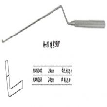 金鍾刮匙槍形 NAN040 24cm 槍形 彎90° 無刃2.5垂體(ti)刮